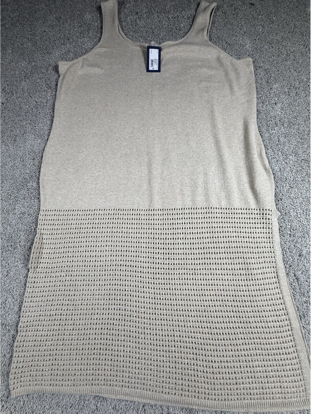 NWT Universal Thread Women's Midi Sweater Dress  Size 4X Beige Cotton